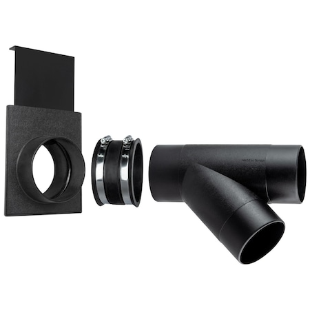 Powertec 4 in. Dust Collection Hose Y-Fitting Connector with Blast Gate and Dust Control Flex Cuff 70359